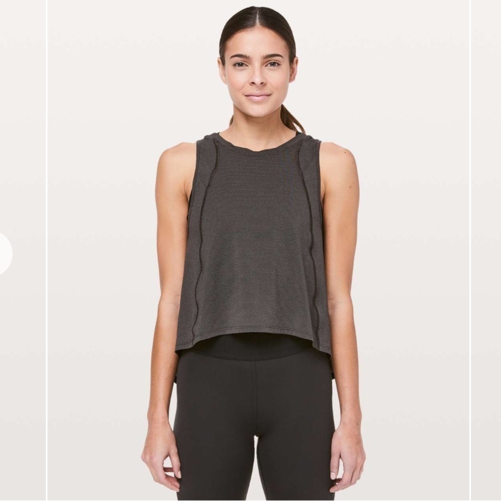 Lululemon To The Beat Tank in Heathered Black Top